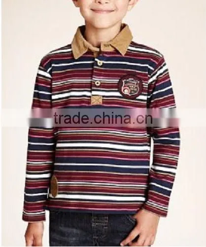 BOYS STRIPED RUGBY POLO T SHIRT