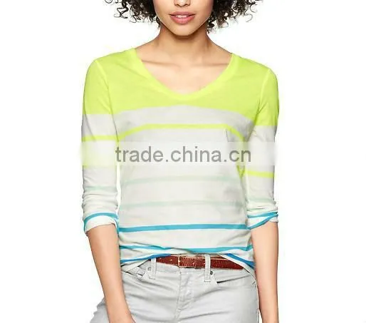 WOMENS STRIPED LONG SLEEVE T SHIRT