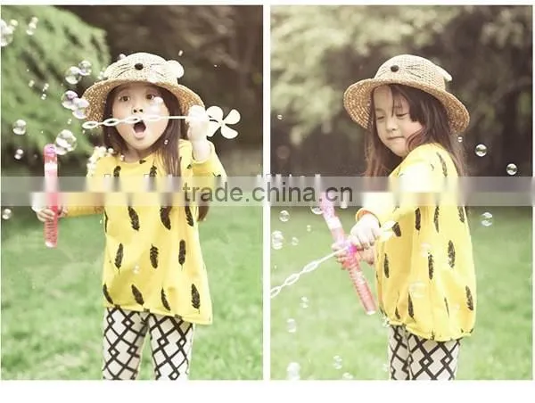 2016 new stylish baby girls and boys cute mickey handmade straw hat Kids sunhat