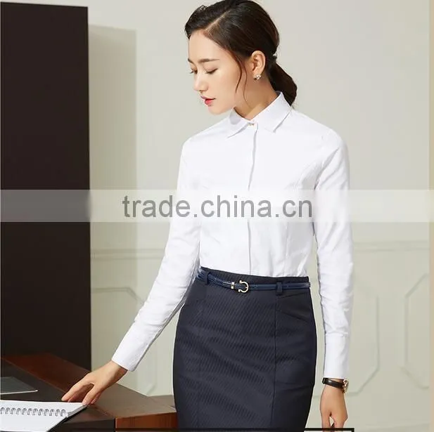 Stylish Design chantilly white shirt Strip Skirt Ladies Formal Suits Designs