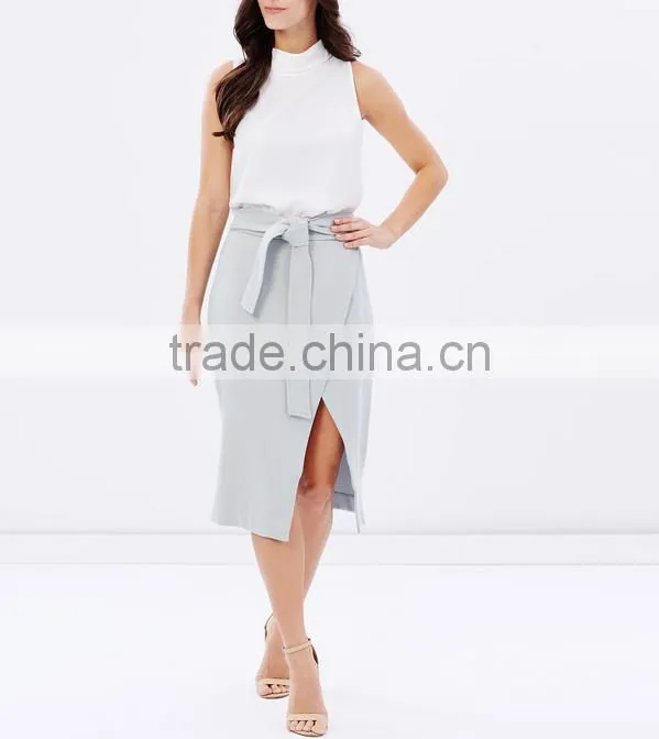 Latest designs ladies slitted front short skirt