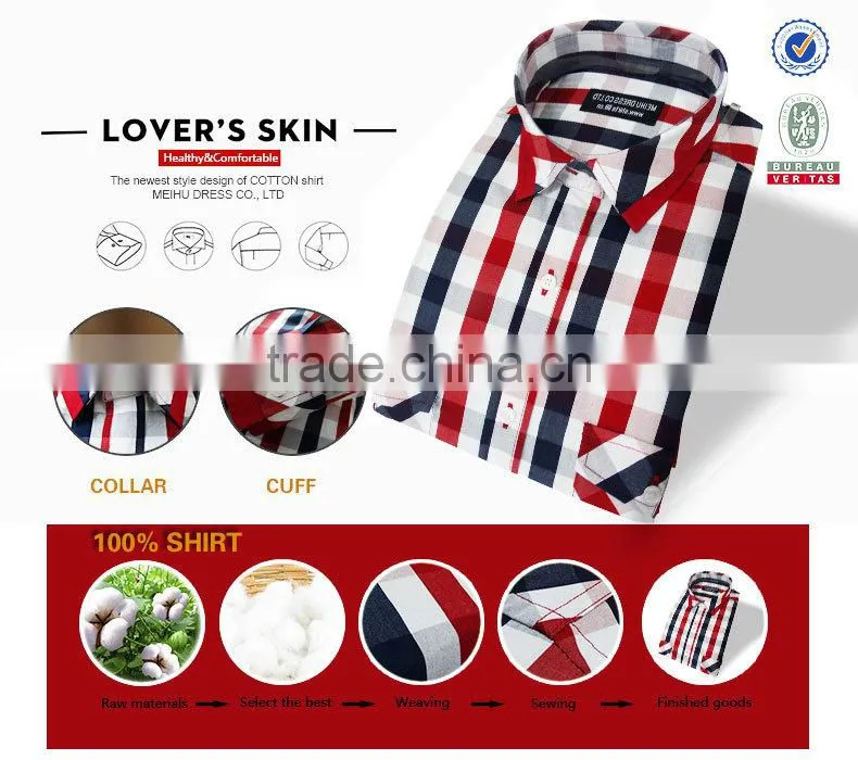 2017 latest plaids mens shirtslong sleeves with two pockets