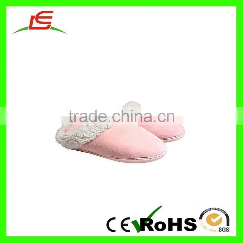 LE Factory wholesale pink&black velvet plush lady slipper for indoor