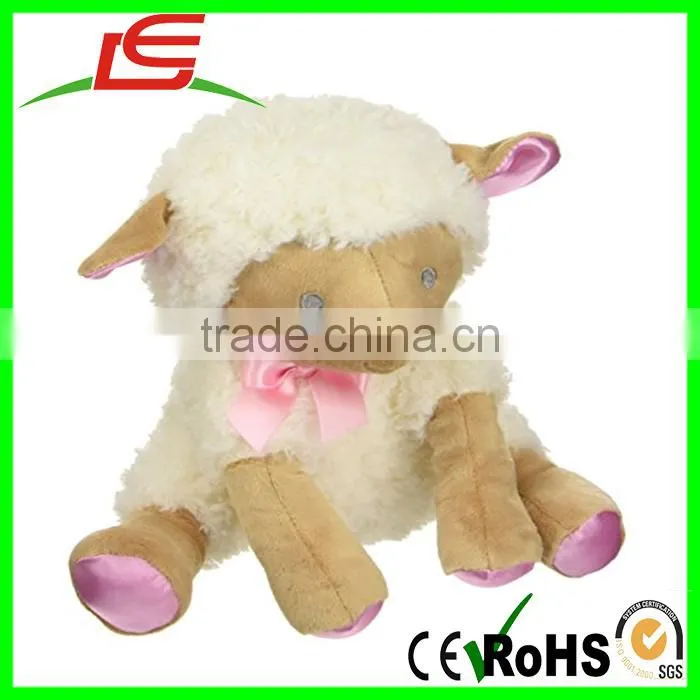 Hot sell little pink satin feet Baby Lamb Plush toy