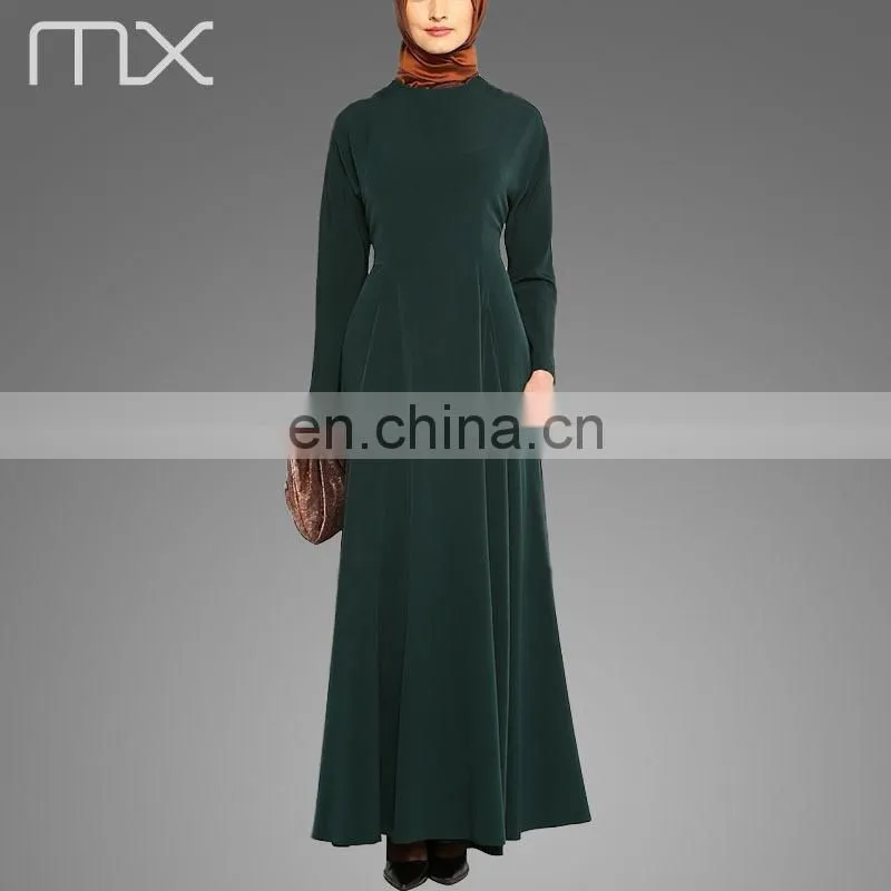 Fashionable muslim ladies wide bottom abaya A line design islamic jilbabs 2017