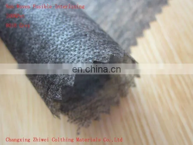 100% Polyester Material and 90/100/150CM Width fusible interlining light interlining