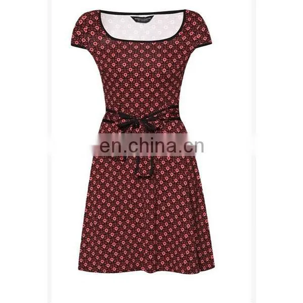 Dress for Women Elegant RedBlack Mini Floral Dress Cape Sleeves Women Dress