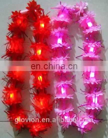 LED Flashing Flower Necklace Hawaii Lei for night party