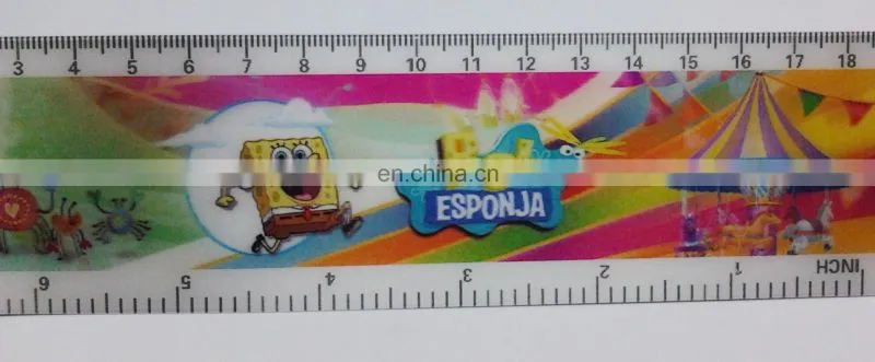 high quality lenticular effect UV printed cute ruler