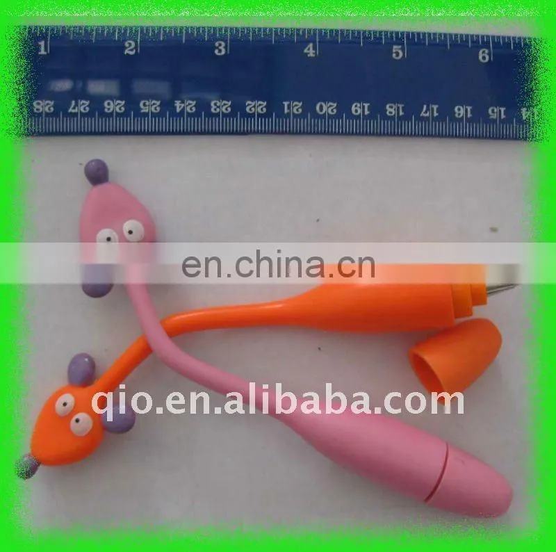 funny animal shaped bent flexible promotion gift ball pen