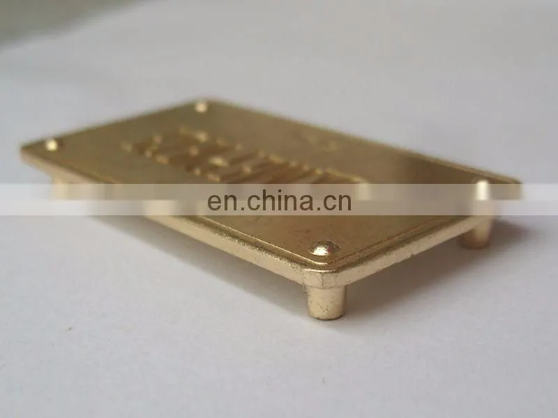 Fashion custom metal logo label handbag metal logo plates