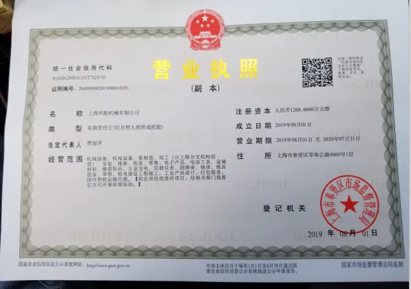 Shanghai Lipei Machinery Co., Ltd. company overview - view 1