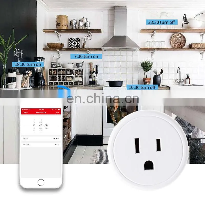 Tuya Smart Life 10A Excel Digital smart socket outlet Wifi Smart Plug Works with Alexa and google assistant