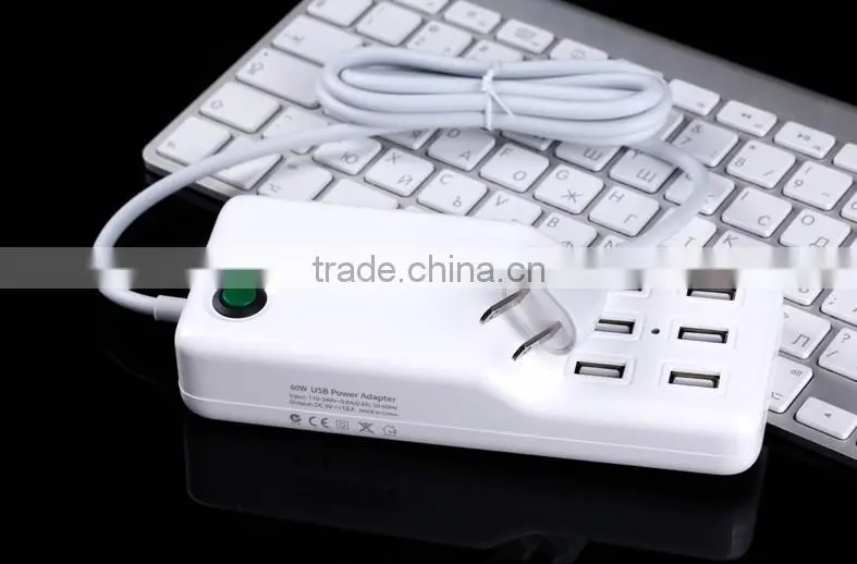 hot new products for 2015 6 port usb charger,5V 12A usb wall charger,6 usb universal charger,wall charger