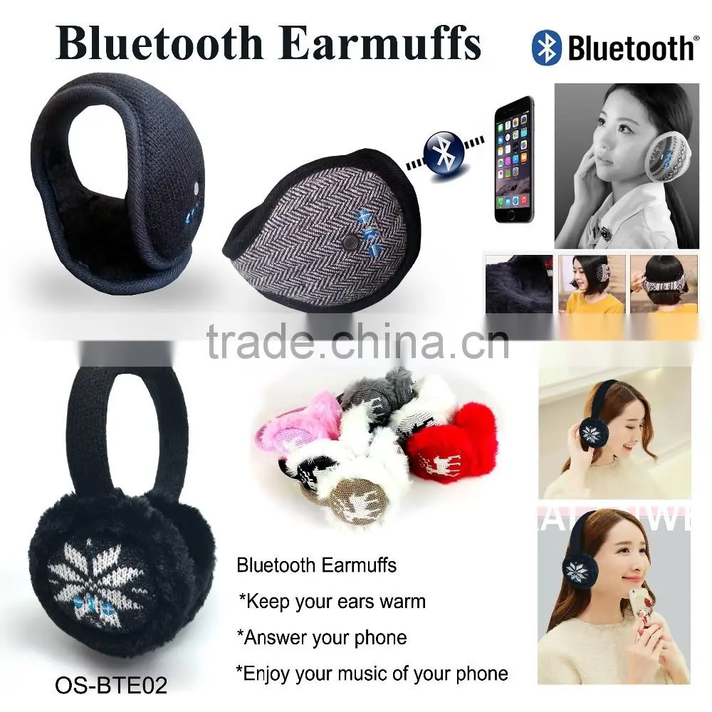bluetooth earmuff warmer headphone/embroidered earmuff warm