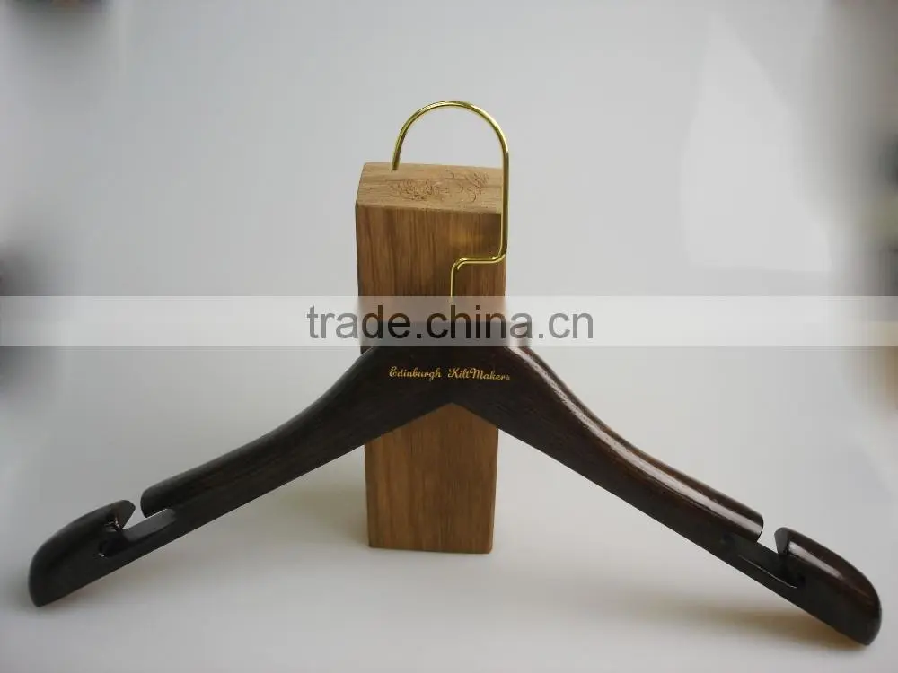 HA7063 lotus wood notched hanger men jackets heavy duty hanger