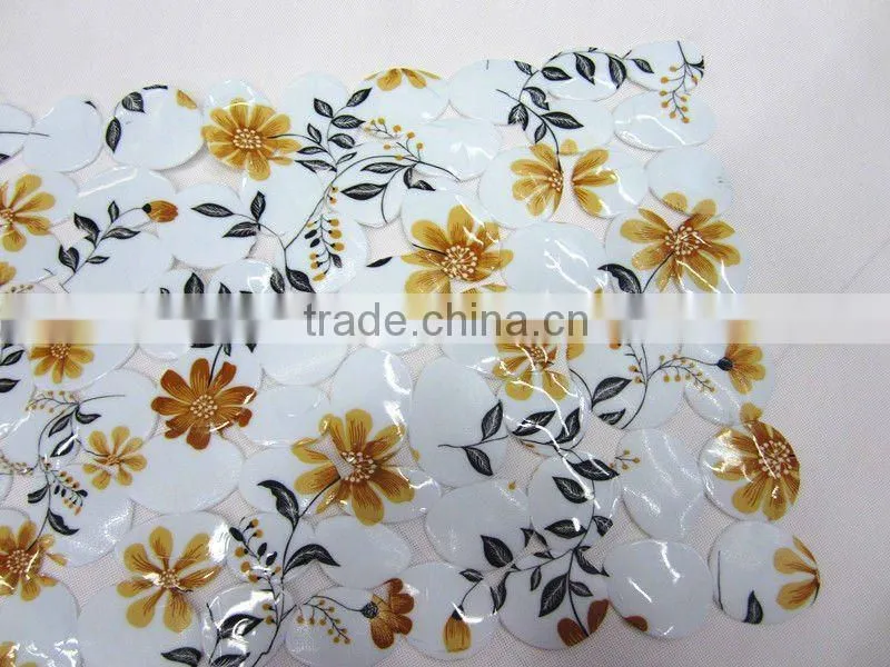 Printed rose flower bathtub mat bath mat