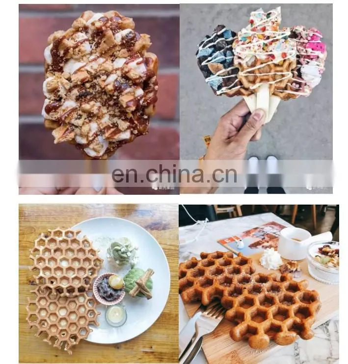 Electric heating mechanical version honeycomb waffle double-sided heating turnover electric cake file baking snack equipment