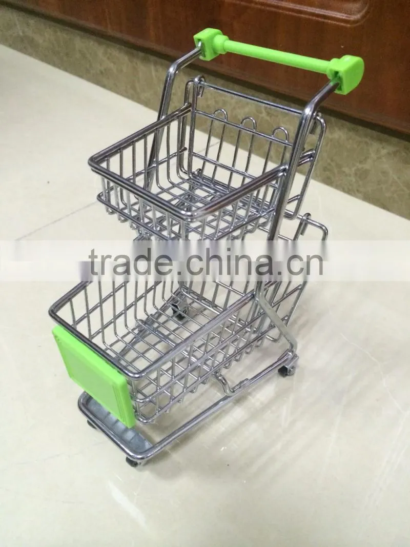 Double Layer Mini Shopping Cart Best Hot Toys For 2015 Christmas Gift Toy Hand Cart 1225