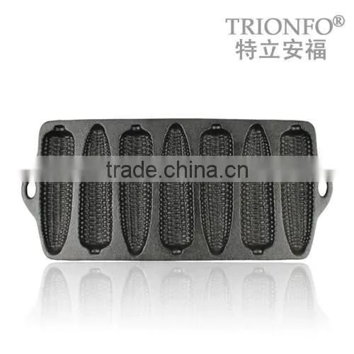 TRIONFO corn shaped storing cast iron flying pan/cake pan/baking pan