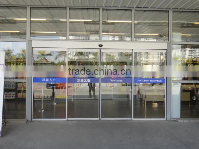 Commercial glass automatic sliding door mechanism