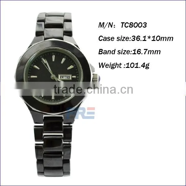 2013 hot sell black ceramic watch HT8003 fashion style women watches