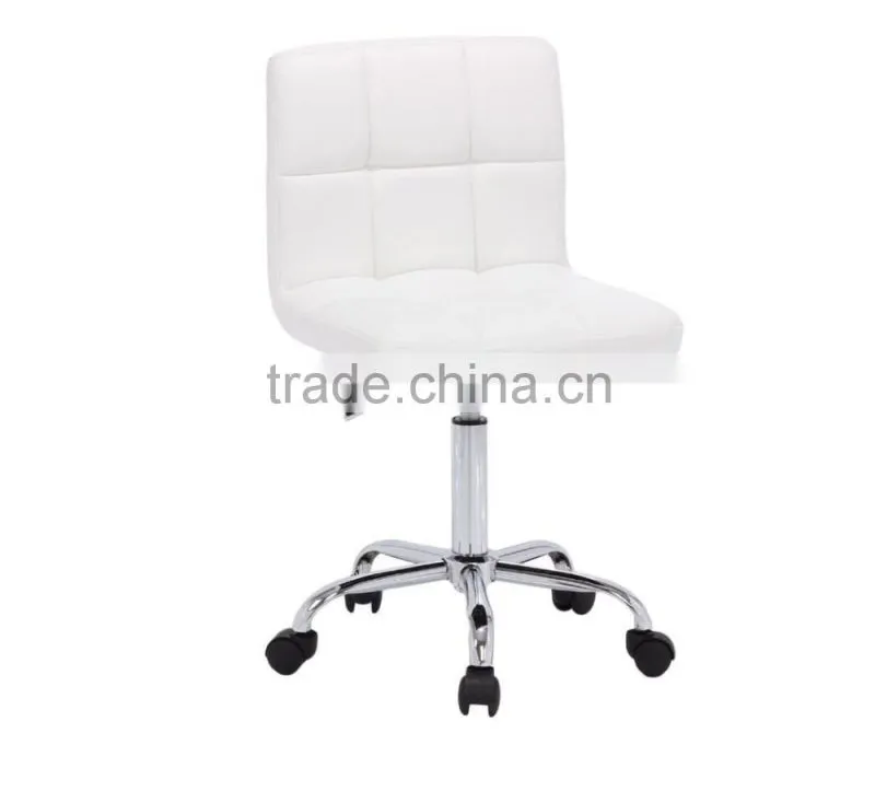 PU Leather Hydraulic Lift Adjustable Height Swivel Office Desk Chair White