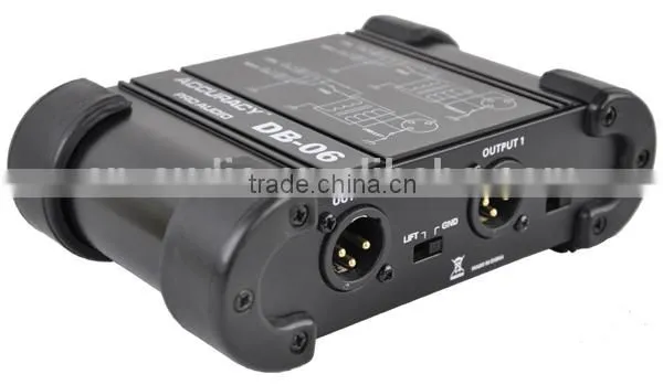 1/4" Instrument to 1/4" XLR Dual Channel DI Box DB-06