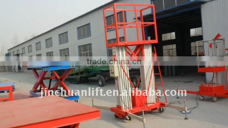 10m hydraulic double mast aluminum electric telescopic man lift