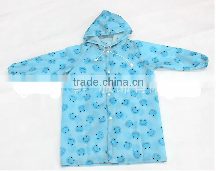 Kids Hooded Long Plastic Raincoat Korea