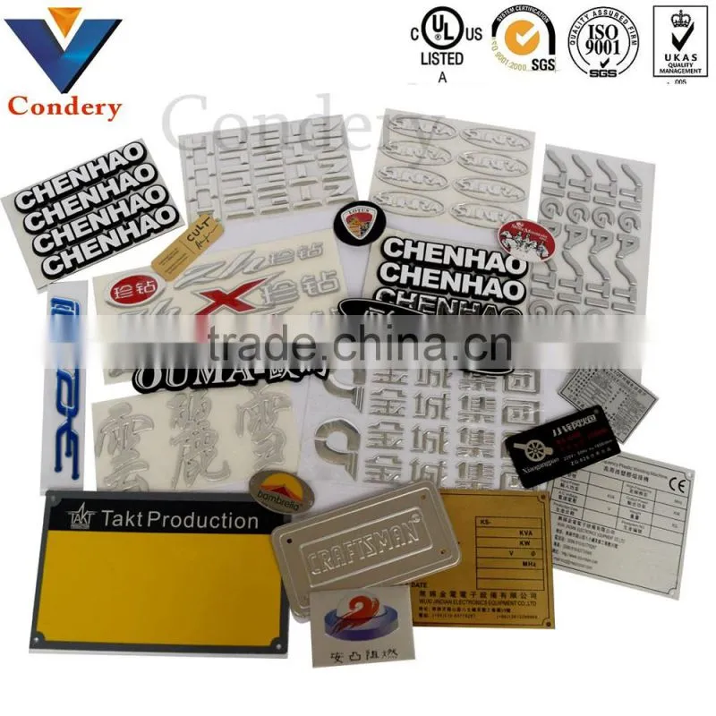 Custom label 3D metal tag stickers