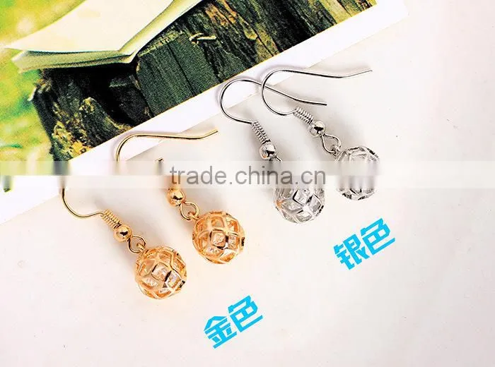 Fashion crystal hoop earrings clear white rhinestone earrings bridal earrings
