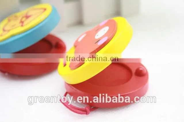 mini wooden musical instruments castanets toy