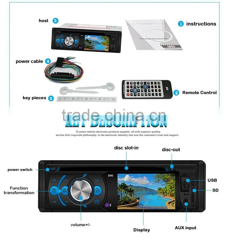 3 inch display car stereo car audio car radio DVD USB SD card player