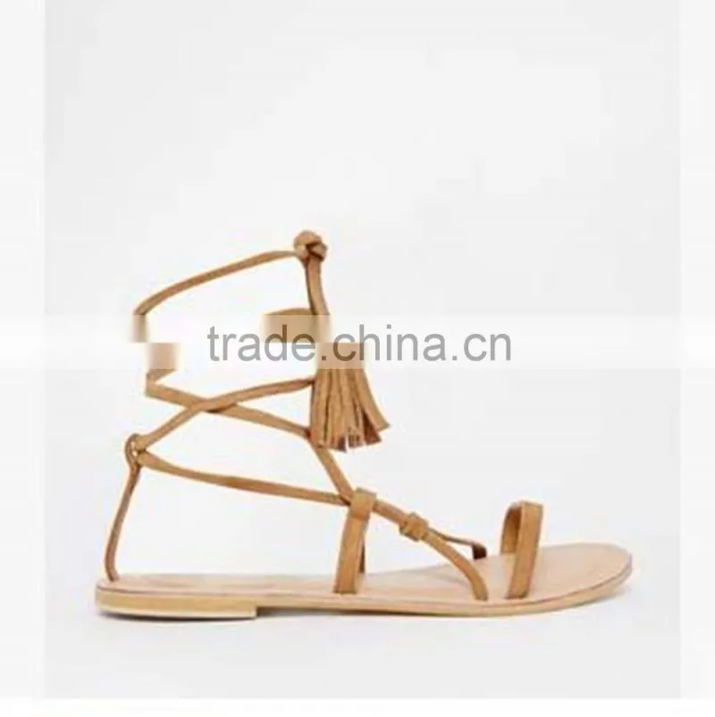 Italy Leather Shoes Women Fancy Flat Lady Simlpe Sandal Strap