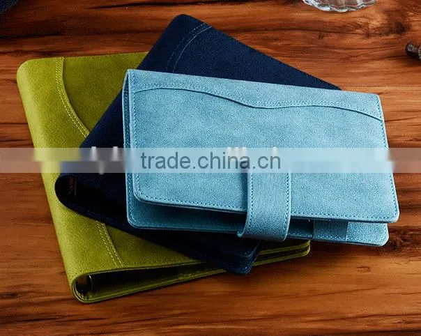 faux leather notebook case 6 ring binder organizer