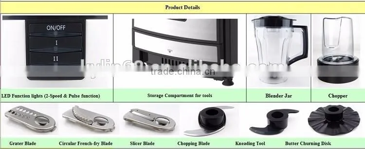 New Arrival Multi National Food Processor With LED Lights And Storage Compartment