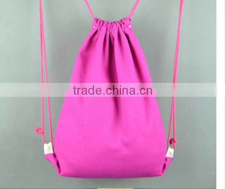 wholesale canvas cotton drawstring bag with various colors