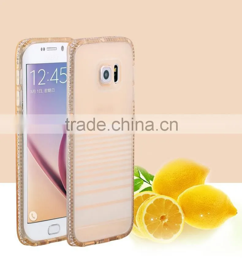 Colorful TPU Case for Samsung Galaxy S6 Edge with Diamond