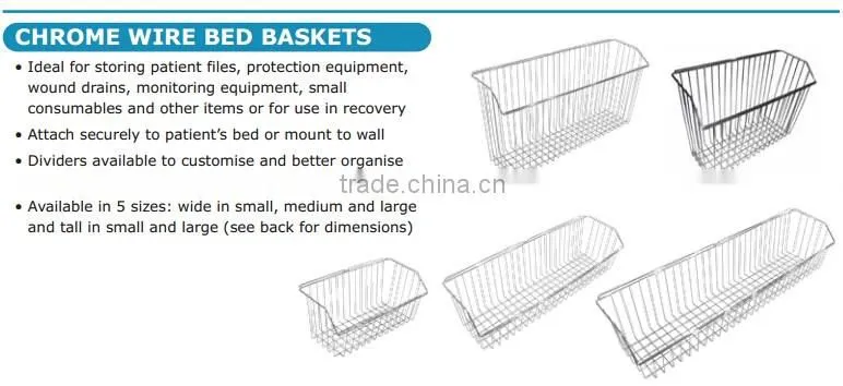 Small Metal Baskets for hospital/Chrome Wire Baskets/Wall Pannel Baskets