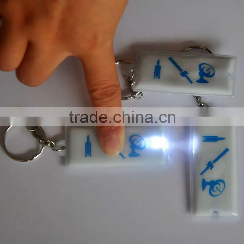 Factory price promotional Led keychain PVC Led light keychain