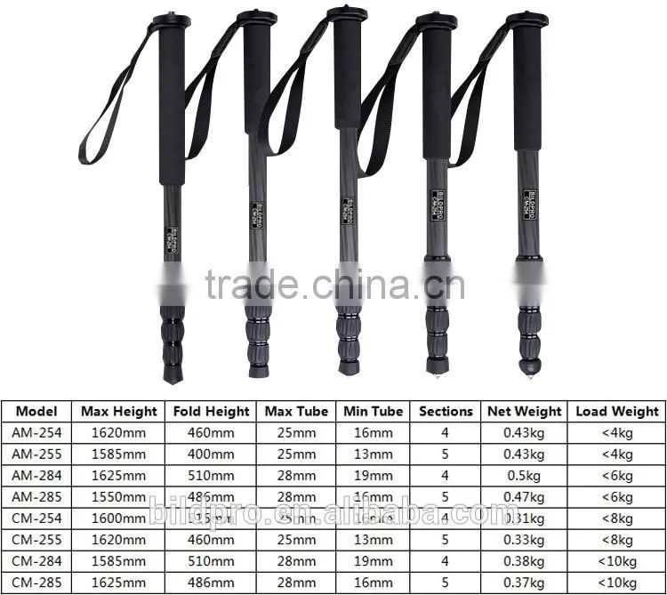 Cheap Price Carbon Monopod Camera Stand Extendable Monopod Selfie Stick For Photography