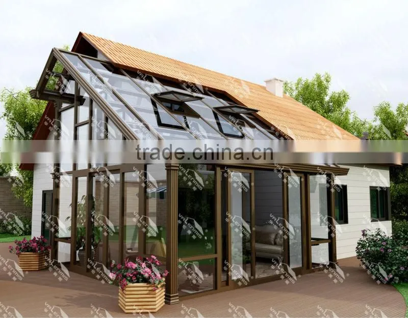 beautiful aluminum double glass sunshine rooms/sun room/glass house for sale