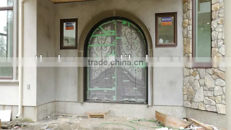 wrought iron wood door