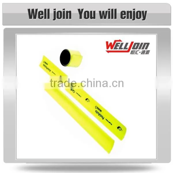 Promotiona Printed Logo Cheap Customer Reflective Slap Bracelet