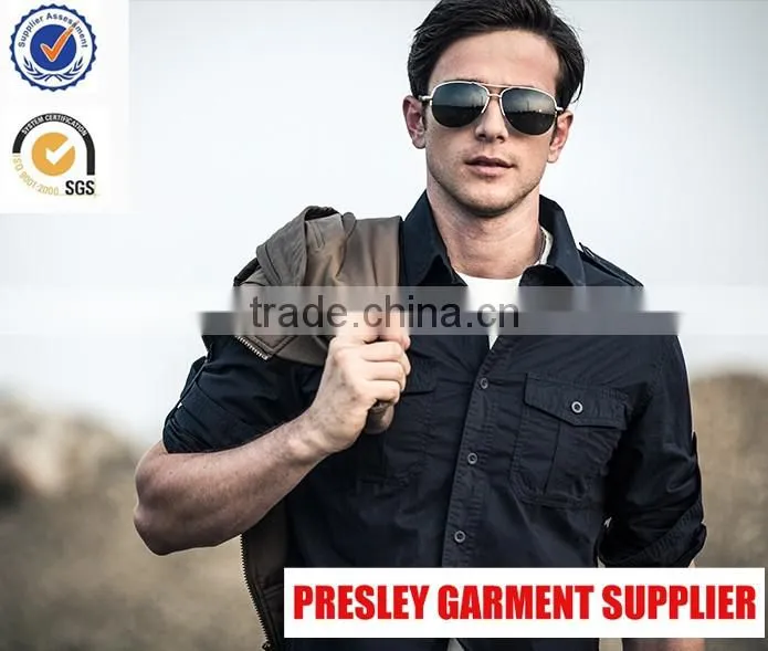 2016 New Arrival Cotton Slim Fit Casual Designer Men Shirt Made in China