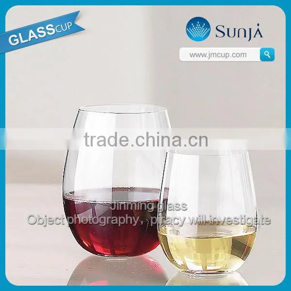 Wholesale OEM Stemless wine glass Icy cocktail glass tumbler blue colored stemless Tumbler