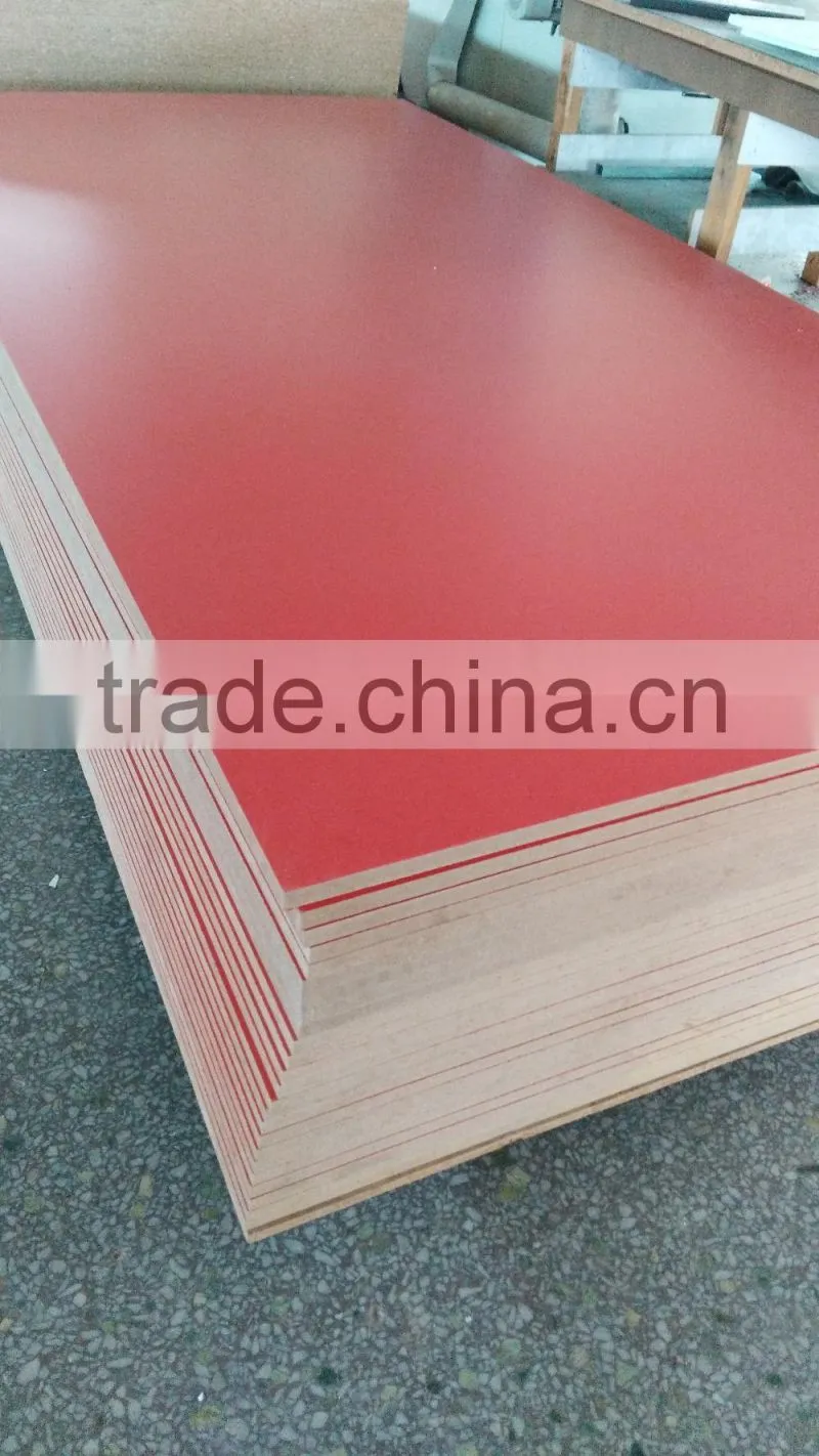 Hot sale Red Melamine Laminated MDF Board price