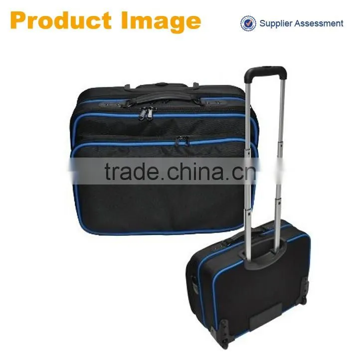 wholesale high quality durable classic waterproof wheeled laptop bag with hand strap