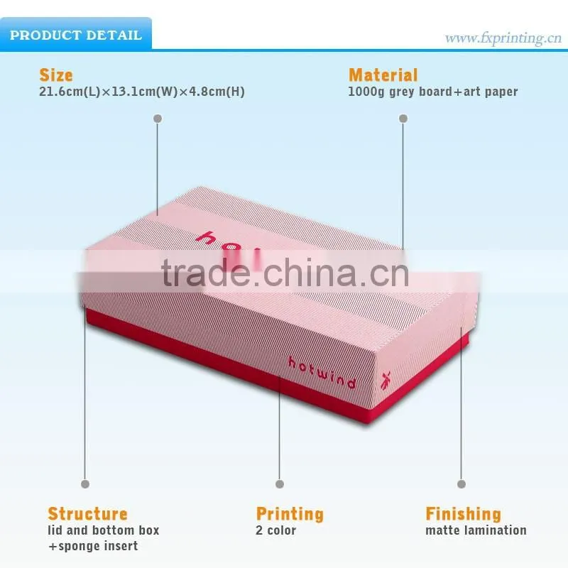 2016 Top and Bottom Design Custom Shoe Box Wholesale with Tissue Paper